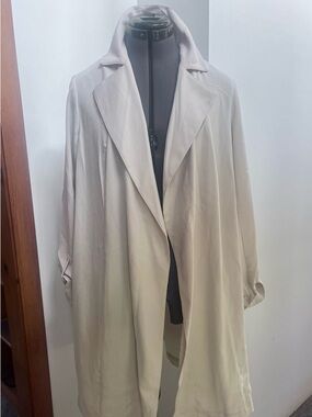 J. Jill Light Beige Drape Trench Coat